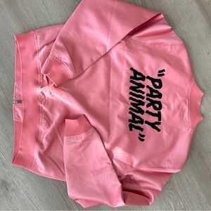 Ban.Dō NYC 💗 Pink Silk Bomber Jacket “Party Animal”🎈 🦓